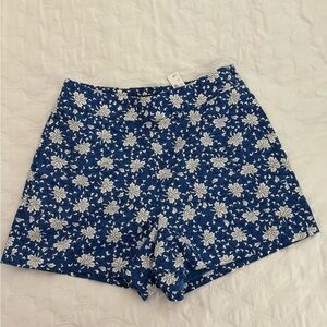 NWT J. Crew shorts navy and white flowers SIZE 8